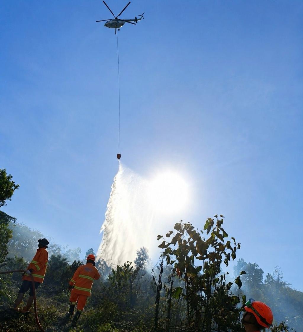 Helikopter Dikerahkan Padamkan Karhutla di Sejumlah Kabupaten di Riau