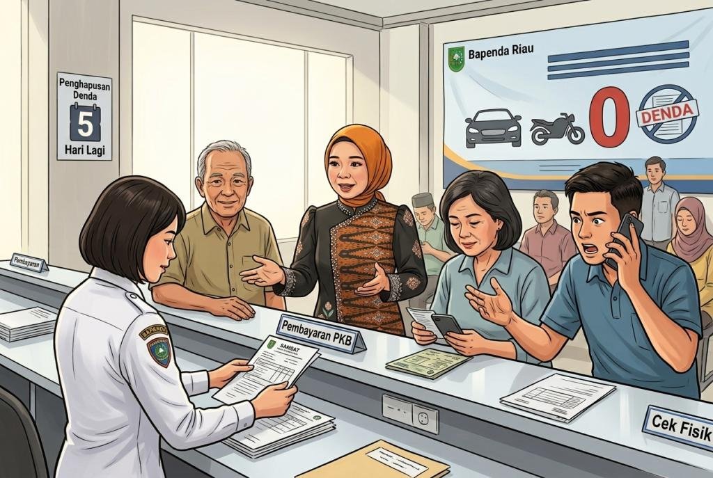 Penghapusan Denda PKB Segera Berakhir, Bapenda Riau Minta Manfaatkan Waktu Tersisa