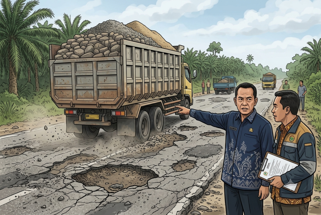 Jalan Rusak akibat Truk Overkapasitas, DPRD Riau Soroti Tambang Galian C di Kampar