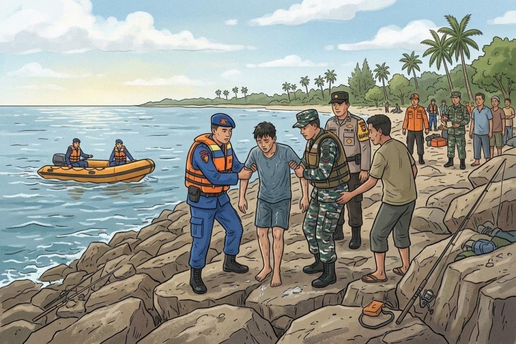 Dua Remaja Tewas Terseret Arus Saat Mancing di Pantai Bengkalis