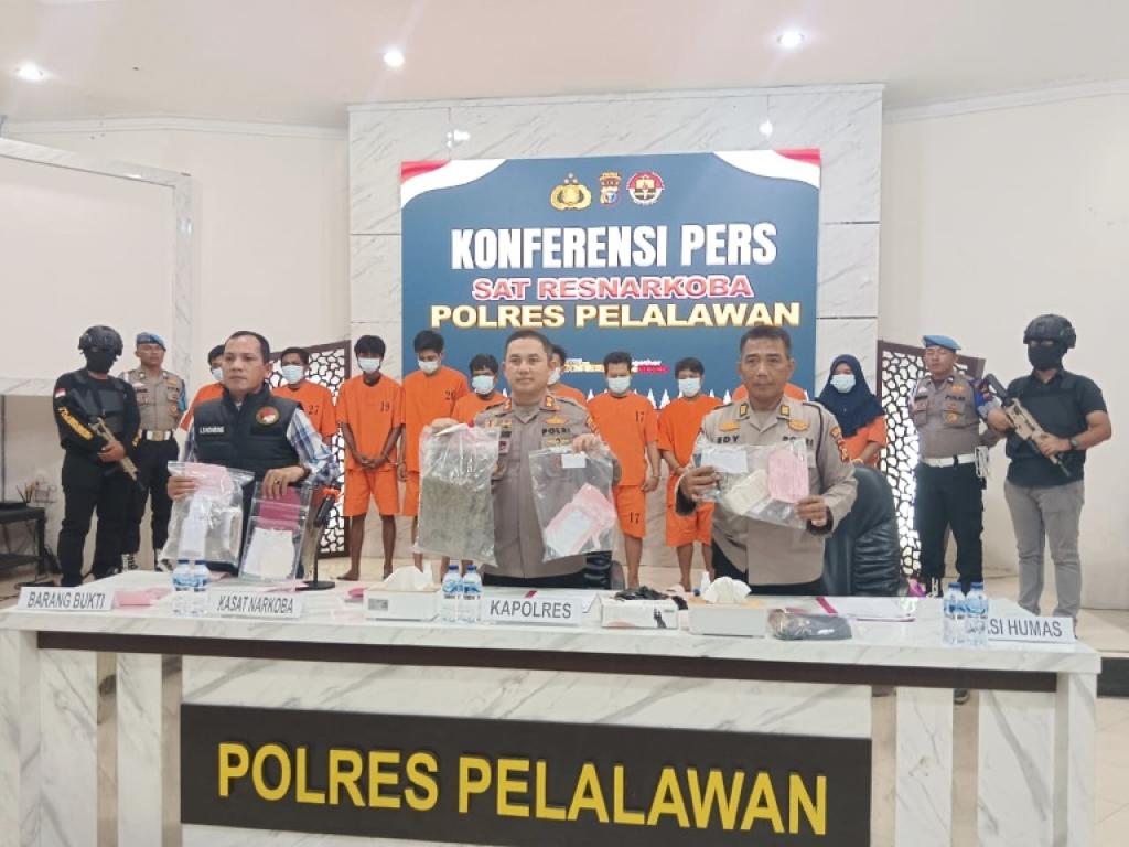 Selama Januari, 27 Tersangka Jaringan Pengedar Narkoba Diamankan Satnarkoba Polres Pelalawan