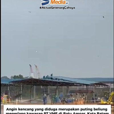 Angin Badai Terjang Kawasan Industri PT VME Batam, Workshop Rusak Berat, Tidak Ada Korban