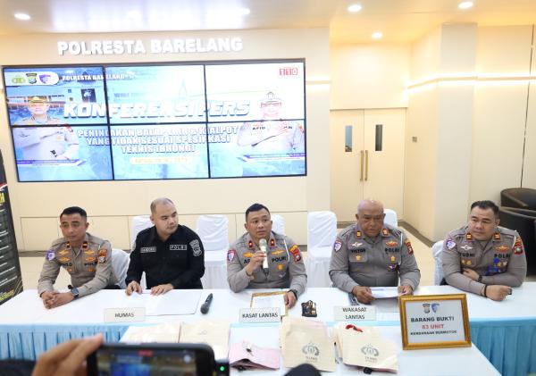 Polresta Barelang Tindak 83 Pengguna Knalpot Brong, Kendaraan Disita