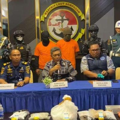Lanal Bintan Gagalkan Penyelundupan 9 Kg Narkoba, Dua Pelaku Diamankan