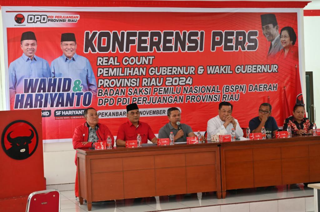 Paslon Abdul Wahid-SF Hariyanto Pertegas Keunggulan di Pilgub Riau, Real Count BSPN PDIP Tembus 97 Persen