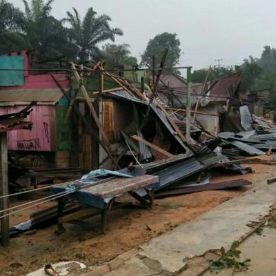 Belasan Rumah di Rohil Rusak Dihantam Puting Beliung
