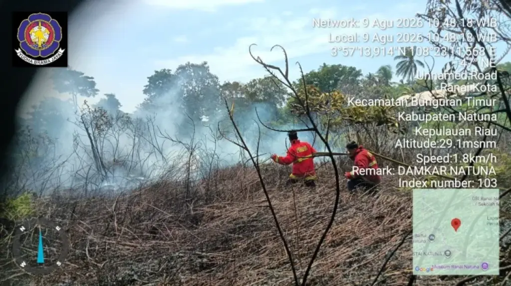 Damkar Natuna Padamkan Kebakaran Lahan 2 Hektare di Kawasan Puak