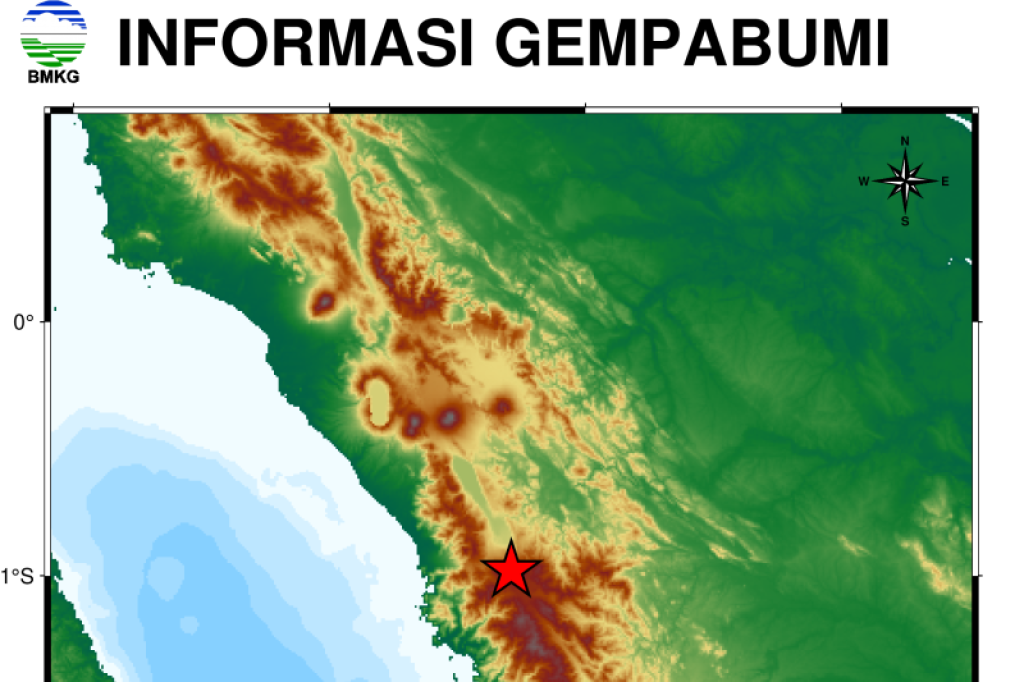 Solok Diguncang Gempa M 4,2, BMKG: Pusat Gempa di Darat, Kedalaman 1 Km
