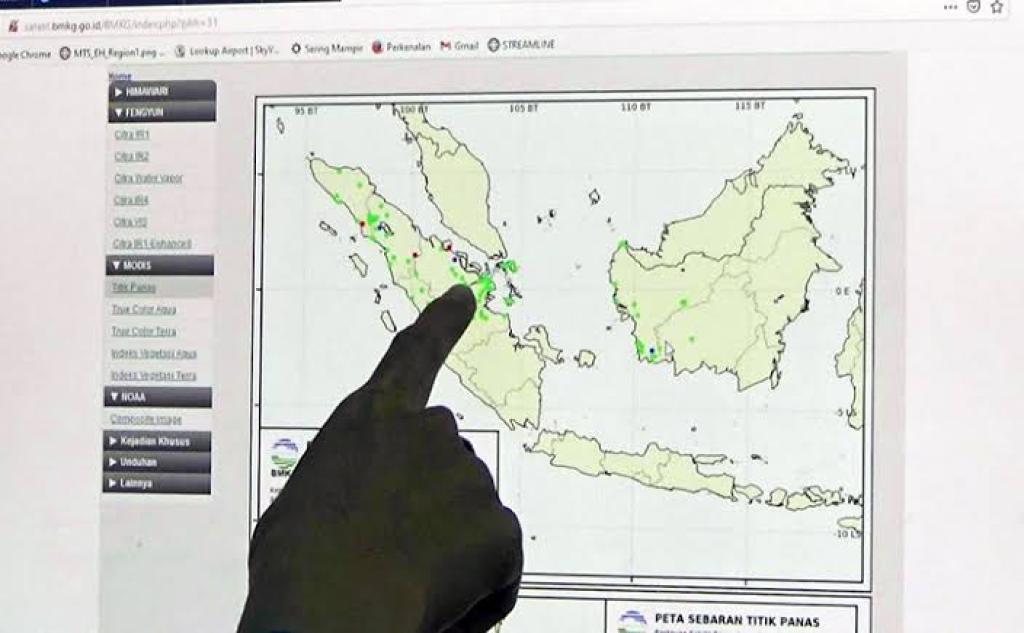 101 Hotspot Terpantau di Sumatera Sore ini, Riau Catat 4 Titik Panas