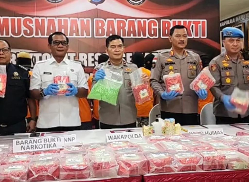 Polda Kepri Musnahkan 96,2 Kilogram Sabu dan 3.970 Butir Ekstasi