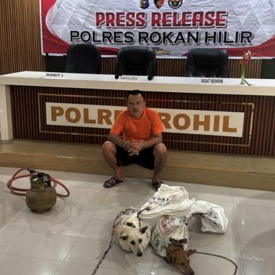 Polres Rohil Ringkus Pelaku Penganiayaan Hewan, Dua Ekor Anjing Berhasil Diselamatkan