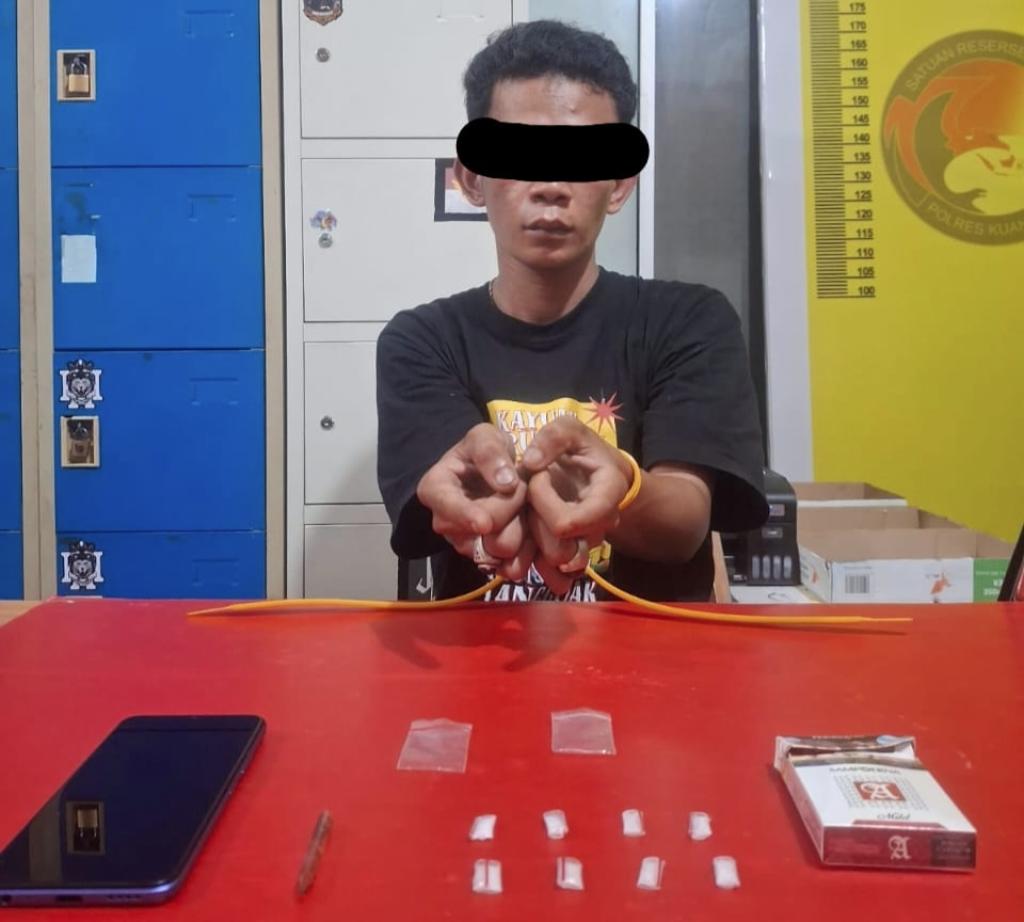 Tim Elang Kuantan Polres Kuansing Tangkap Kurir Sabu di Sentajo Raya