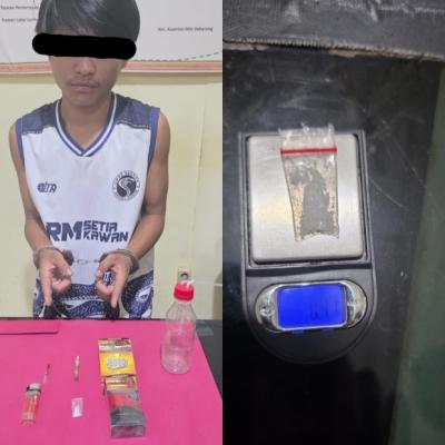 Simpan Sabu 0,41 Gram, Pemuda di Pulau Kijang Ditangkap Personel Polsek Kuantan Hilir