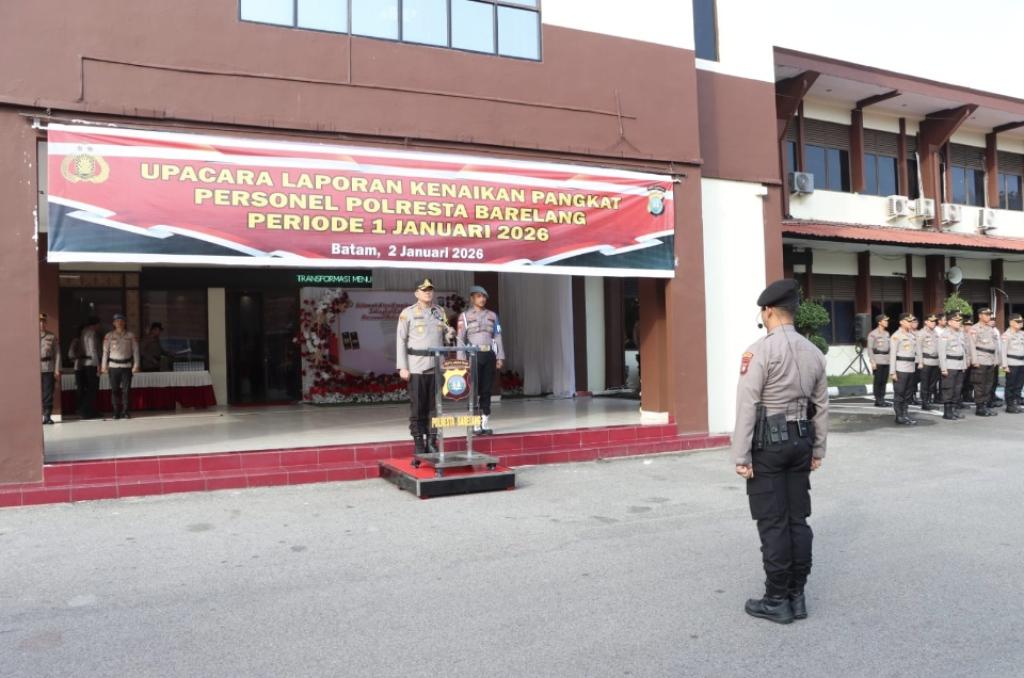 127 Personel Polresta Barelang Naik Pangkat per 1 Januari 2026