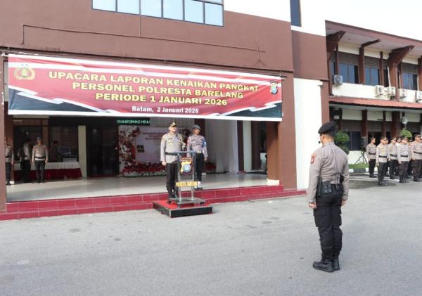 127 Personel Polresta Barelang Naik Pangkat per 1 Januari 2026