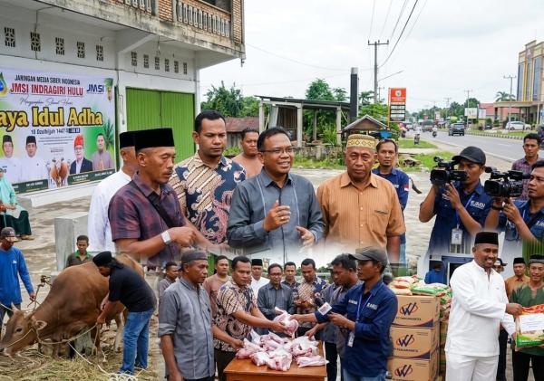 Gandeng Agrinas Palma Nusantara dan Pemda Inhu, JMSI Kurban Dua Sapi Untuk Wartawan