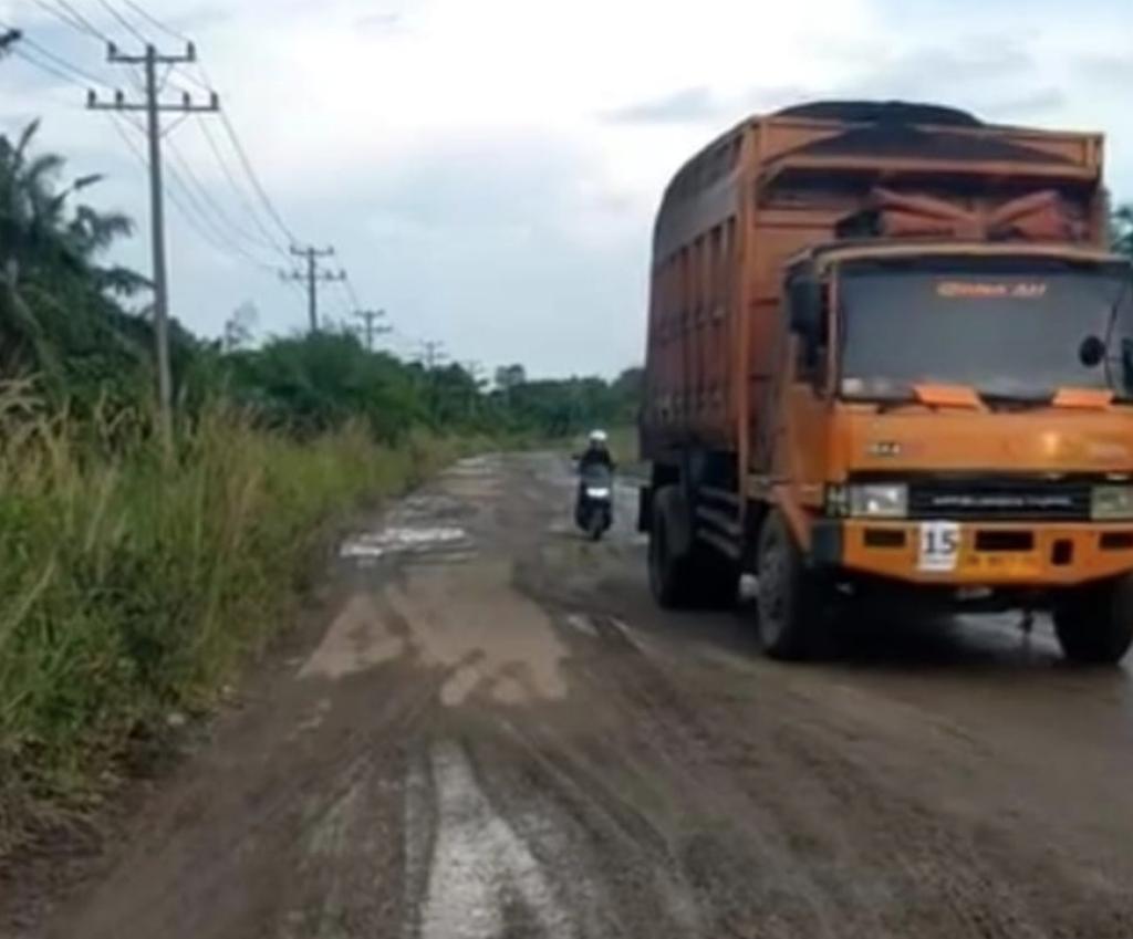 Jalan Sungai Rawa Rusak dan Minim Marka, Truk Bermuatan Puluhan Ton Disebut Bebas Melintas