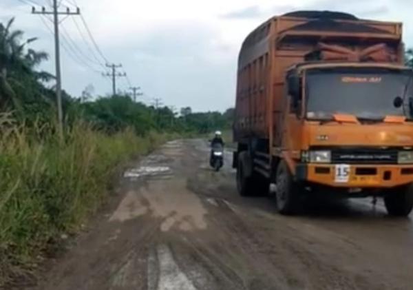 Jalan Sungai Rawa Rusak dan Minim Marka, Truk Bermuatan Puluhan Ton Disebut Bebas Melintas