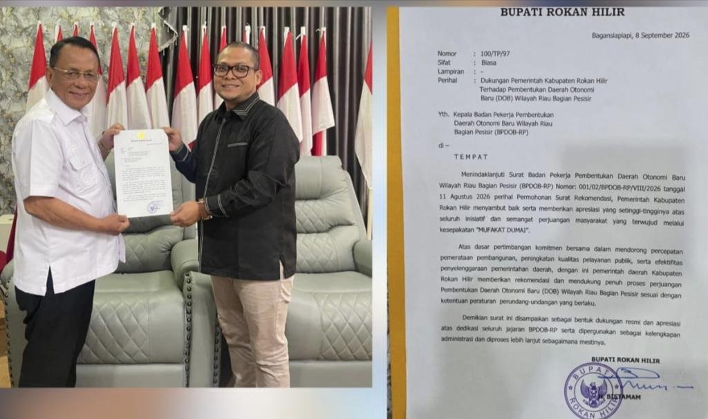 Bupati Bistamam Keluarkan Rekomendasi, Rohil Dukung Provinsi Riau Pesisir