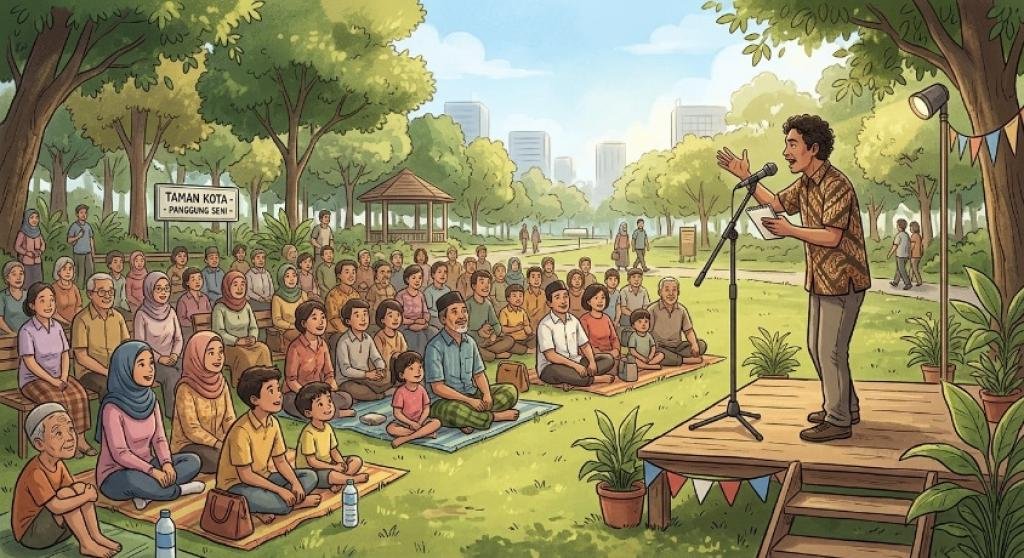 Puisi Esai Temui Warga di Taman Kota, Denny JA Foundation Ajak Publik Ikut Berpartisipasi