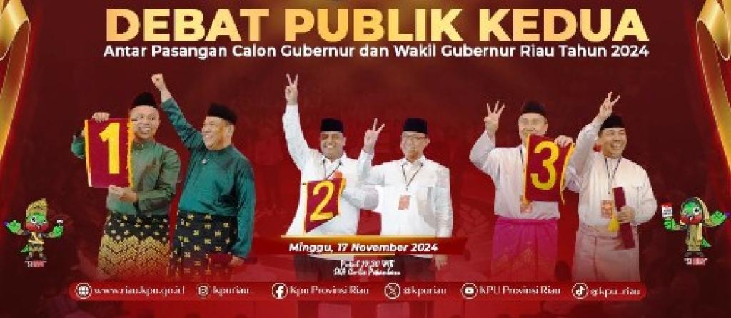 Debat Publik Kedua Pilgub Riau 2024: Paslon Diminta Ikut Tertibkan Pendukung