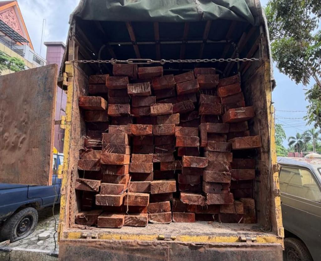 Polisi Sita 10 Kubik Kayu Berasal dari Hutan Konservasi Giam Siak Kecil