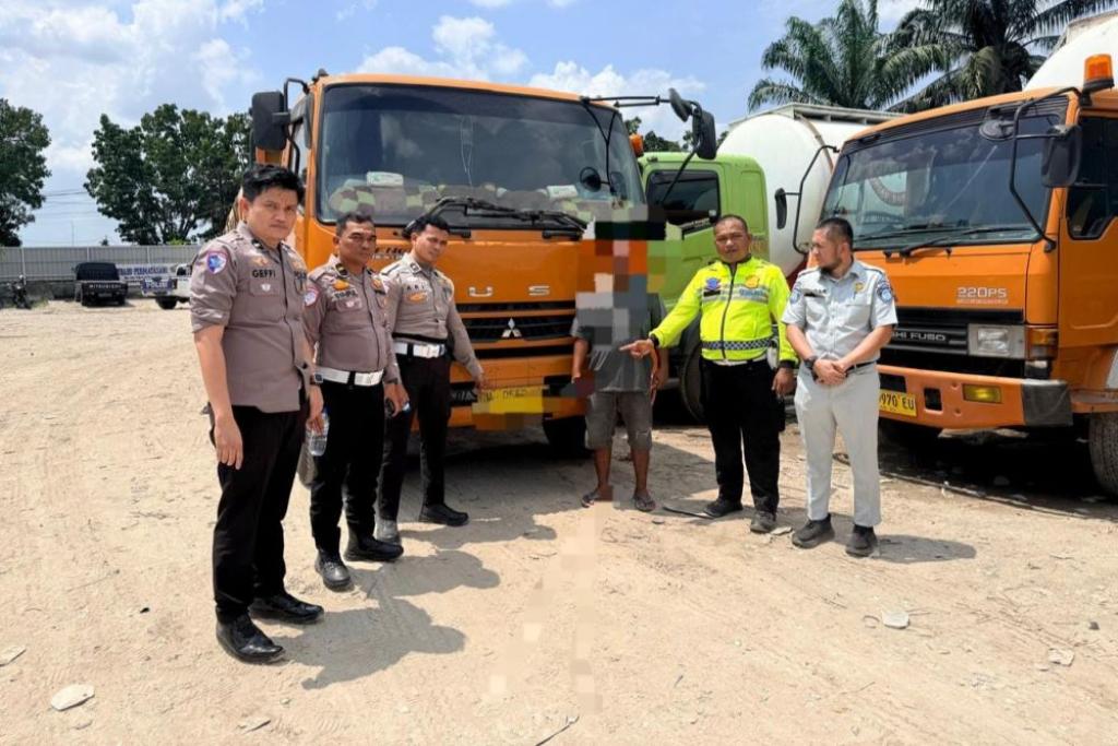 Satlantas Polres Kampar Tangkap Supir Truk Penabrak Pengendara Sepeda Motor