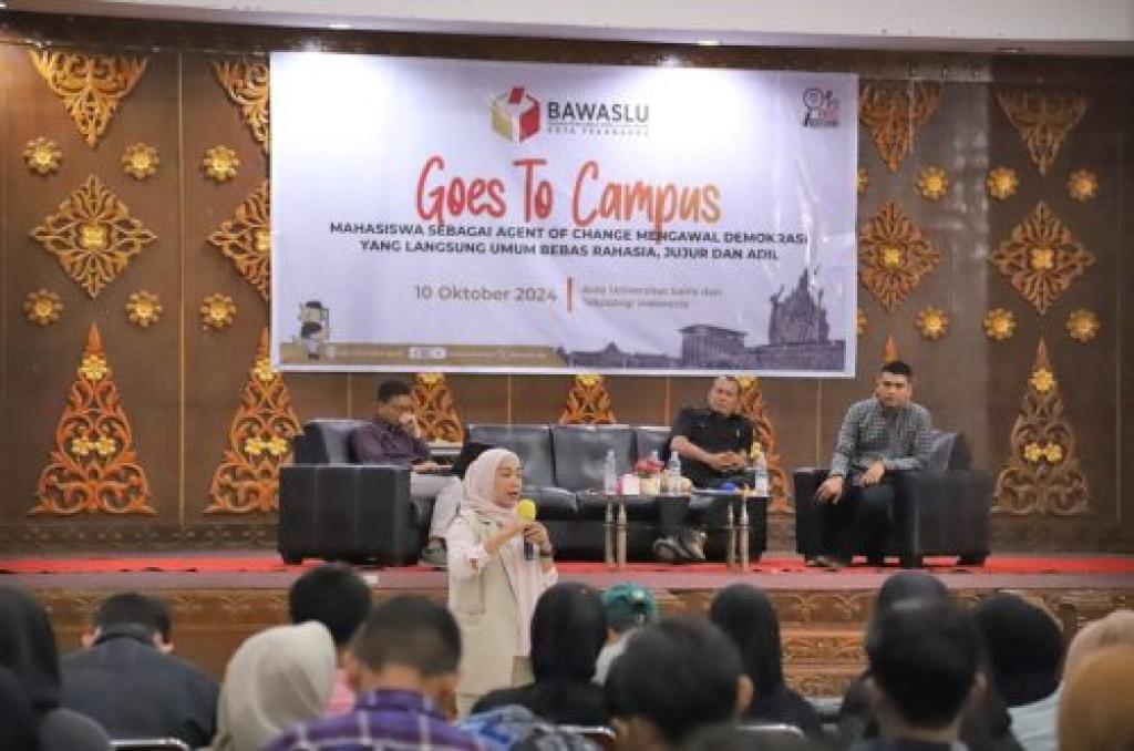 Bawaslu Pekanbaru Gelar Sosialisasi Pengawasan Partisipatif di Universitas Sains dan Teknologi Indonesia