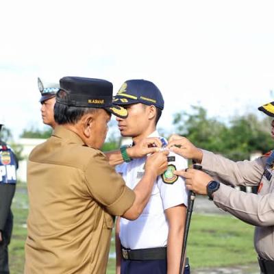 Bupati Asmar Pimpin Apel Gelar Pasukan Operasi Lilin Lancang Kuning Tahun 2024